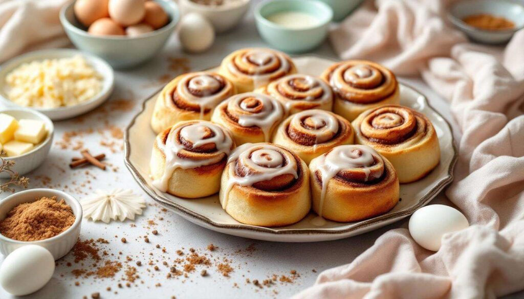 Serviere köstliche Zimtschnecken mit Eierlikör zu Ostern