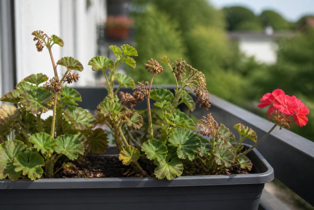 Balkongeranien blühen plötzlich nicht mehr: Was nach wochenlanger Blüte jetzt wirklich fehlt
