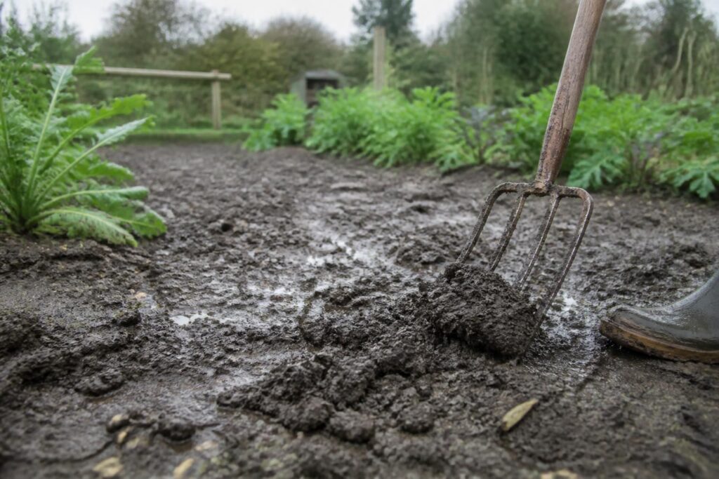 Gartenboden nach Starkregen verschlämmt: So lockern Sie ihn, ohne Wurzeln und Bodenleben zu zerstören